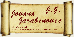 Jovana Garabinović vizit kartica